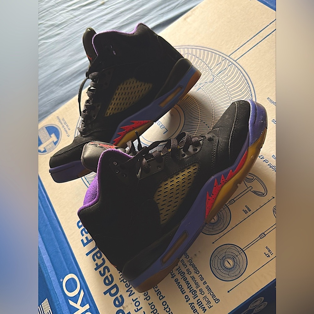 Jordan Black and Purple Sneakers